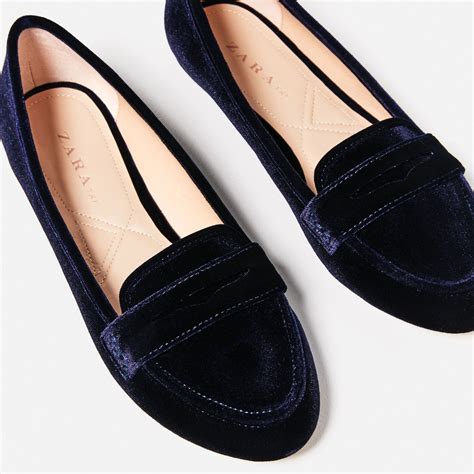 zara velvet loafers